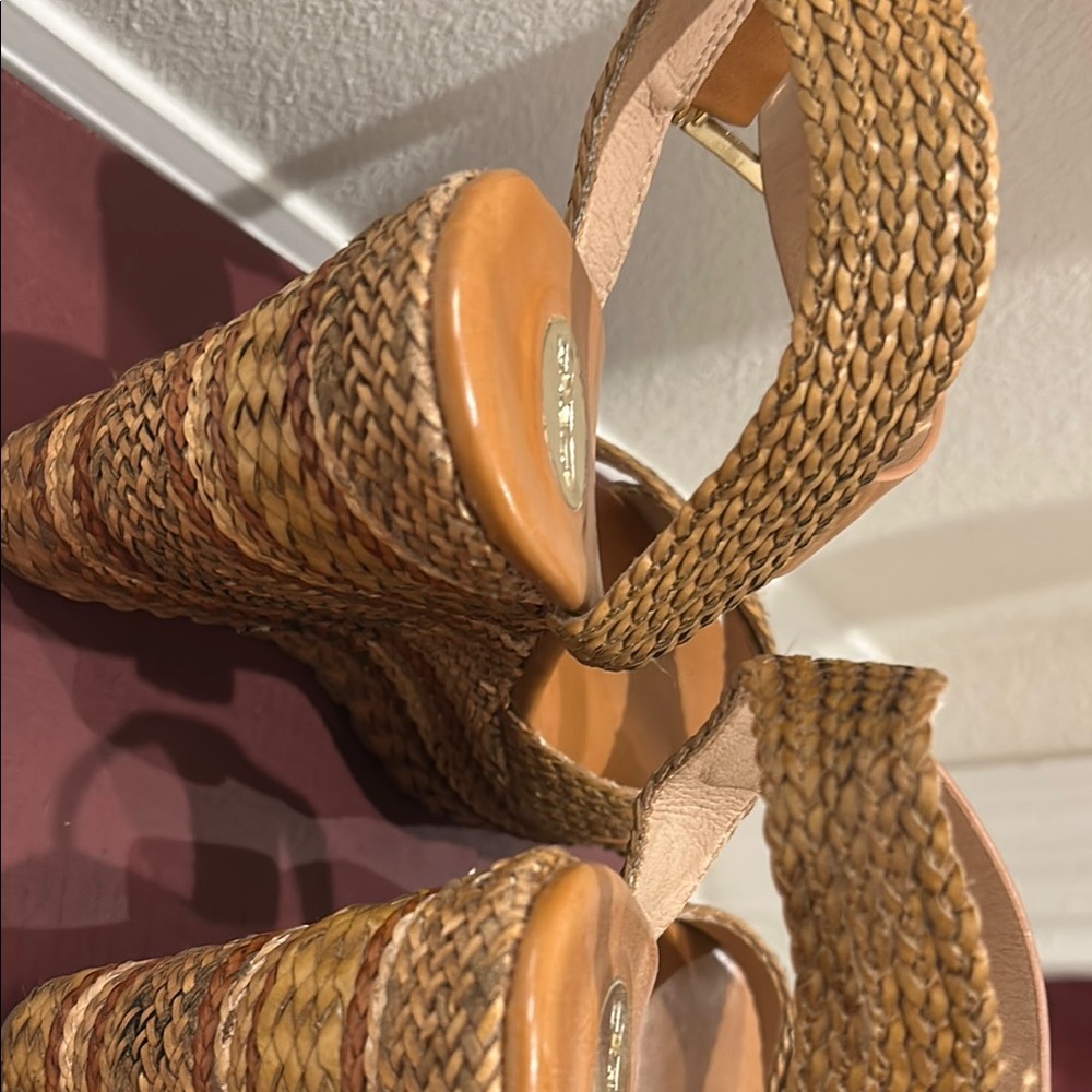 EXE Braided Tan Platform Sandals - Picture 13 of 17